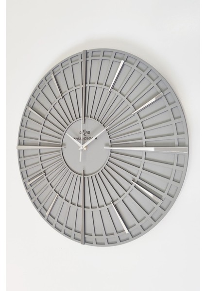 50x50cm Antrasit ve Gümüş Dekoratif Duvar Saati, Modern ve Sessiz Tasarım modelleri