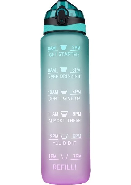 Bpa Free 1l Spor Su Şişesi - Yeşil / Mor (Yurt Dışından)