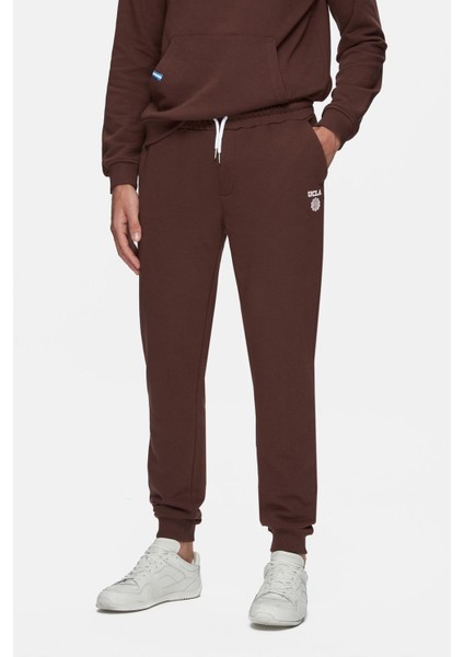 Luskın Kahve Daralan Kesim Baskılı Standard Fit Erkek Eşofman Alt fiyatları