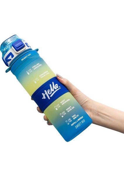 1000 ml Büyük Kapasiteli Plastik Taşınabilir Spor Şişe Spor Saman Bardak (Yurt Dışından)
