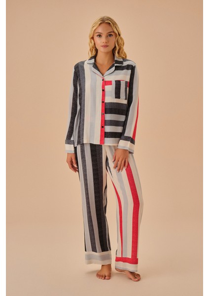 Colourfull Gömlek Yaka Pijama Takımı