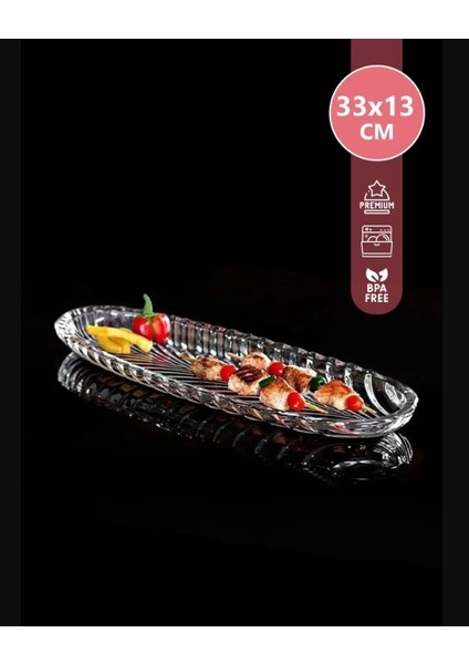 Aura Zarif Kayık Tabak Sunumluk - 33X13 cm