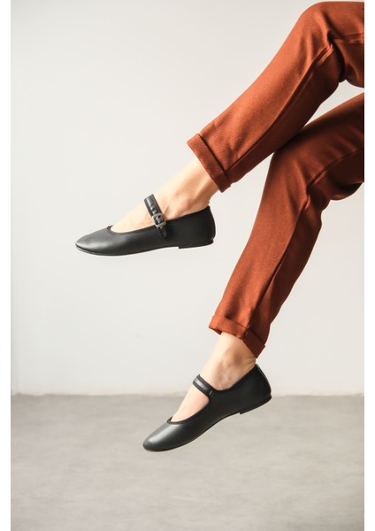 Kadın Vavin Babet Ayakkabı - Siyah-Deri modelleri