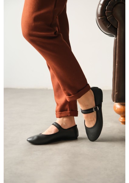 Kadın Vavin Babet Ayakkabı - Siyah-Deri indirimleri