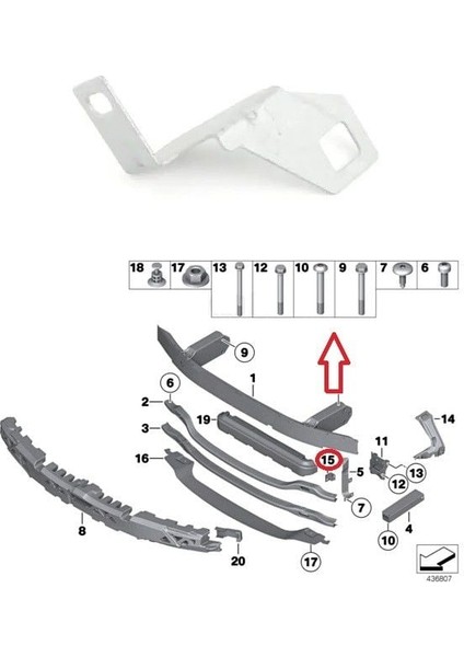 - Ön Tampon Braketi Sağ ( Aliminyum ) F10 2010- - 51647247666