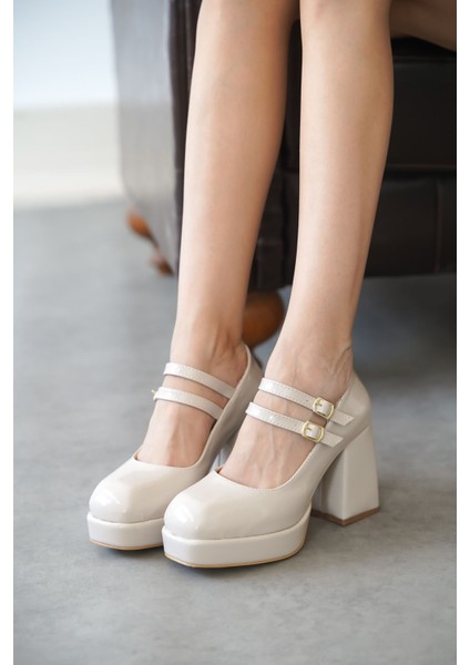 Kadın Forlan Platformlu Topuklu Ayakkabı - Ten-Rugan fiyatları