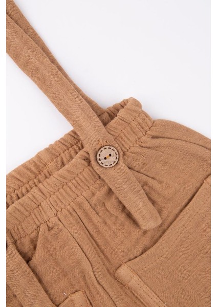 Bebek Müslin Cepli Askılı Pantolon Pamuk BNL-0009_CML fiyatları