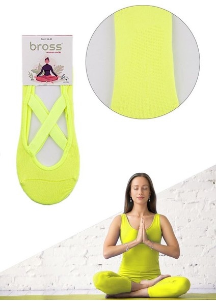 Kadın Mor Kaydırmaz Taban Yoga Çorap Onl-02558