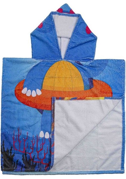 Çocuk Köpek Balığı Desenli Havlu Panço BNL-0027 modelleri
