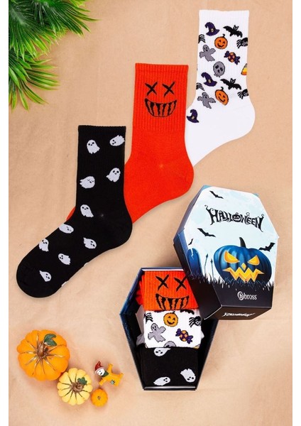 Unisex Halloween 3lü Kutulu Soket Çorap 2 ONL-02630