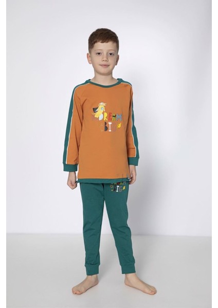 Erkek Çocuk Baskılı Mavi Pijama Takımı ONL-02556