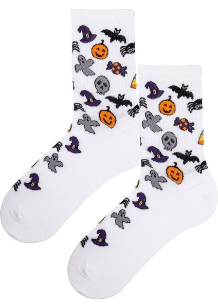 Halloween Karışık Desenli Soket Çorap ONL-02631