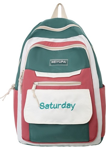 Sırt Çantası Öğrenci Kore Tarzı Moda Mektup Japon Ortaokul Çantası Büyük Kapasiteli Açık Hava Seyahati Sırt Çantası (Yurt Dışından)