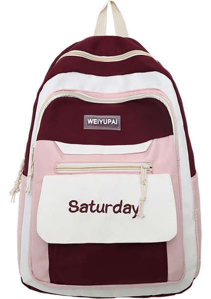 Sırt Çantası Öğrenci Kore Tarzı Moda Mektup Japon Ortaokul Çantası Büyük Kapasiteli Açık Hava Seyahati Sırt Çantası (Yurt Dışından)