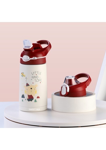 380 ml Bpa Içermeyen Paslanmaz Çelik Içecek Şişesi Çocuk Pipetli Su Şişesi (Yurt Dışından)