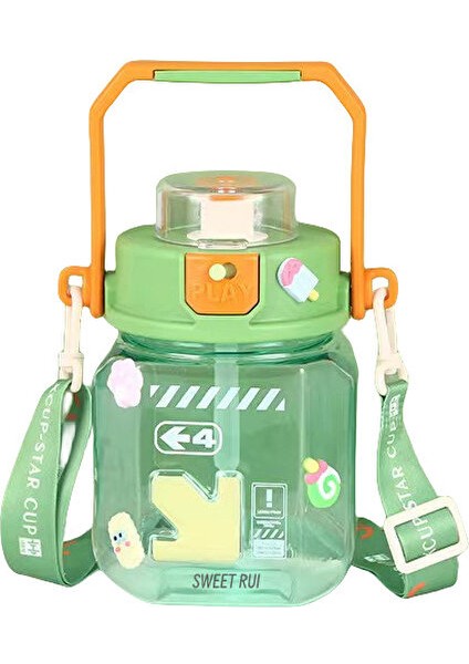 100 ml Büyük Kapasiteli Plastik Taşınabilir Su Şişesi Saman Bardağı (Yurt Dışından)