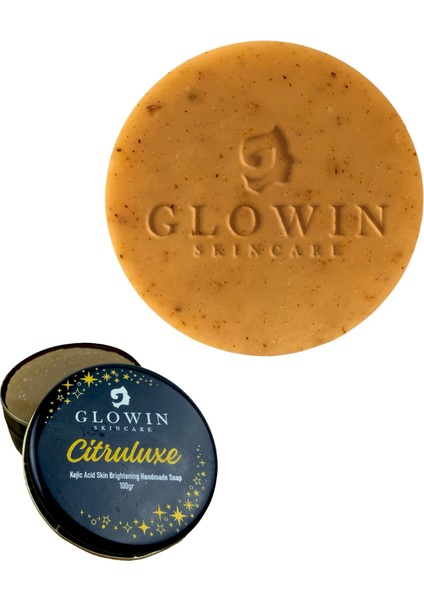 Glowin Citruluxé Kojik Asitli Doğal Aydınlatıcı Sabun - Retinol, C-E Vitamini, Kolajen, Hyalüronik Asit