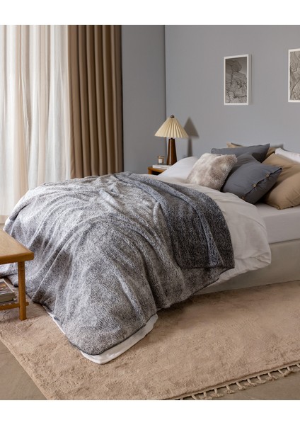 Nord Çift Kişilik Sherpa Battaniye - Gri
