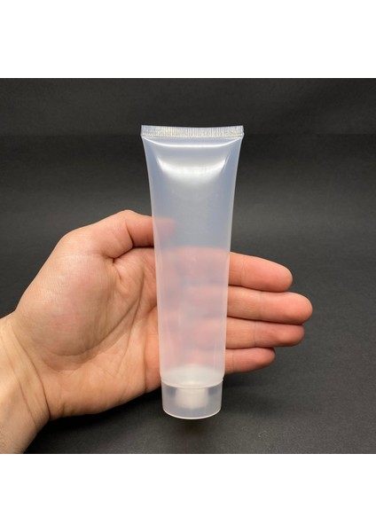 Şeffaf Boş Krem Tüpü 100ml , Vidalı Kapaklı Merhem Tüpü , Şeffaf Lipgloss Tüp 100 Ml X 3 Adet