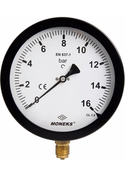 Ø100 / 0-10 Bar Alttan Çıkışlı Kazan Manometresi 1/2''