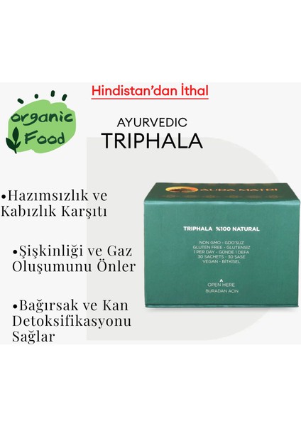 Aura Matri Triphala 1000 Mg 30 Şase | Ayurvedik Sağlık Takviyesi |