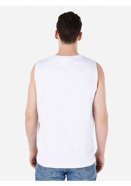 Normal Kesim Bisiklet Yaka Beyaz Erkek Atlet CL1067867