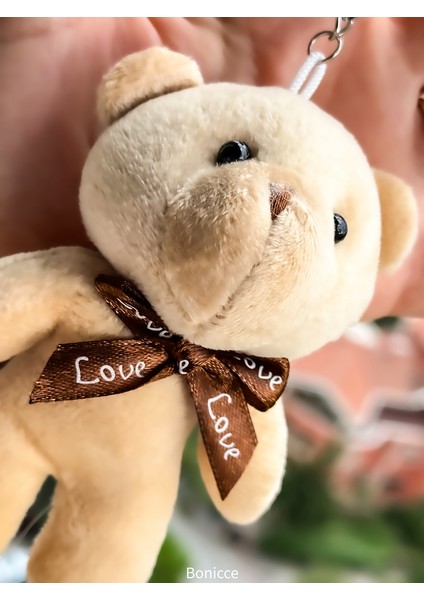 Marka Hediyelik Pelüş Krem Renk 'ı Love You Yazılı' Ayıcıklı Anahtarlık , Çanta Süsü fiyatları