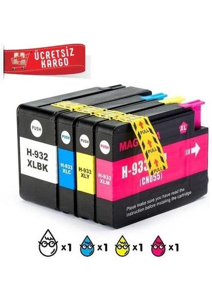 Muadil Kartuş Colorbox 933XL Sarı 18ML