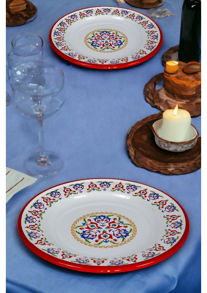 inciemaye 30 No 30 cm Emaye Yemek Tabağı Tabak Servis Yemek Kamp Piknik Servis Tabağı indirimleri