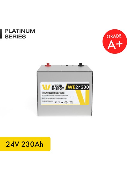 24V 230Ah LiFePO4 Platinum Series Bluetooth'lu Lityum Demir Fosfat Akü