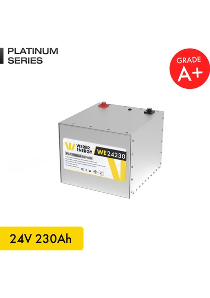 24V 230Ah LiFePO4 Platinum Series Bluetooth'lu Lityum Demir Fosfat Akü