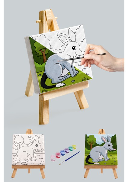 Sevimli Tavşan, Çocuk Eğitici Tuval Boyama Hobi Seti