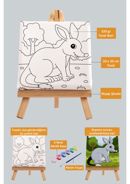 Sevimli Tavşan, Çocuk Eğitici Tuval Boyama Hobi Seti fiyatları