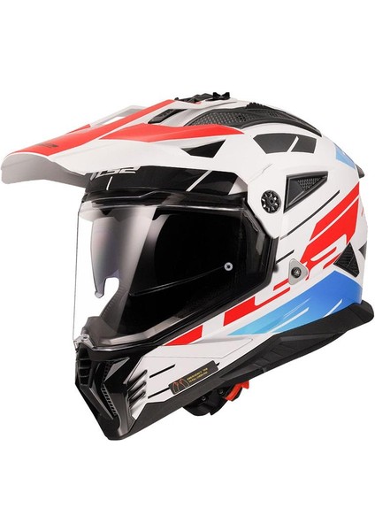 Pıoner 2 Namıb Beyaz-Mavi-Kırmızı Kask