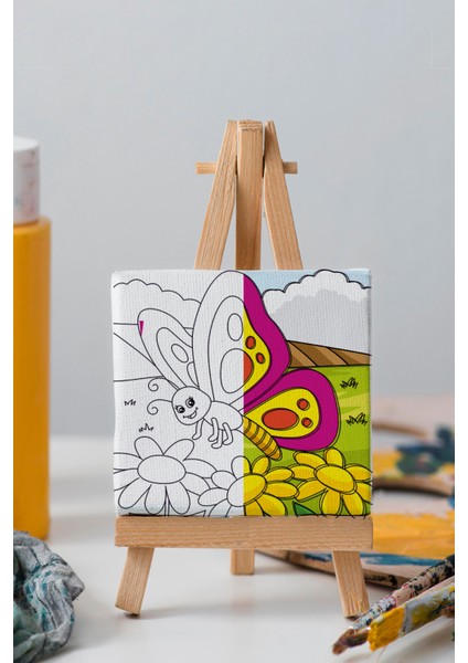 Sevimli Kelebek, Çocuk Eğitici Tuval Boyama Hobi Seti indirimleri