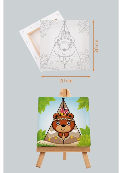 Sevimli Kampçı Ayı, Çocuk Eğitici Tuval Boyama Hobi Seti fırsatları