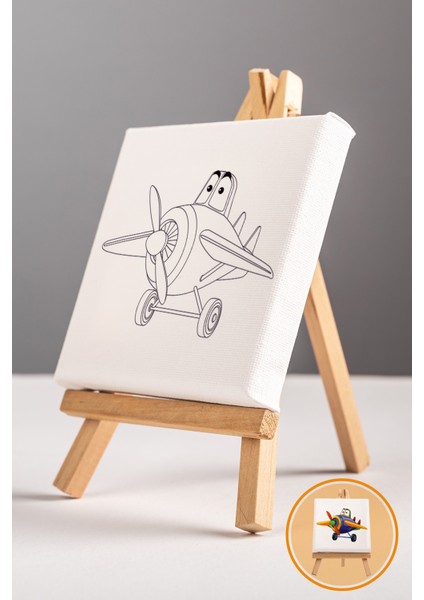 Sevimli Renkli Uçak,çocuk Eğitici Tuval Boyama Hobi Seti modelleri