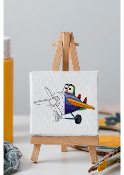 Sevimli Renkli Uçak,çocuk Eğitici Tuval Boyama Hobi Seti indirimleri