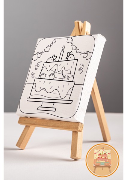 Kız Çocuğu Doğum Günü Pastası, Eğitici Tuval Boyama Hobi Seti modelleri