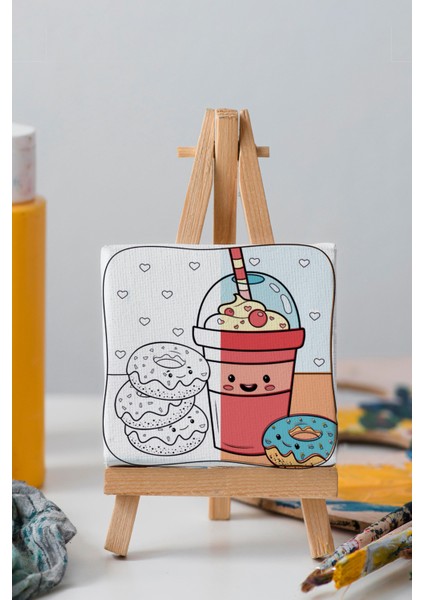 Sevimli Donut ve Milkshake, Çocuk Eğitici Tuval Boyama Hobi Seti indirimleri