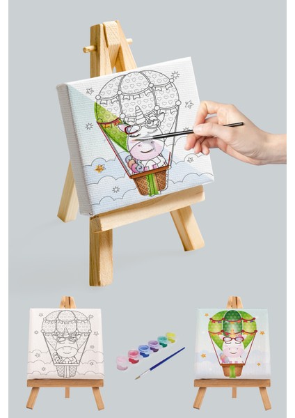 Sevimli Unicorn, Çocuk Eğitici Tuval Boyama Hobi Seti