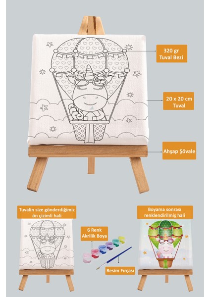 Sevimli Unicorn, Çocuk Eğitici Tuval Boyama Hobi Seti fiyatları
