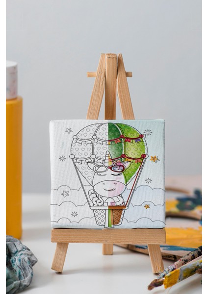 Sevimli Unicorn, Çocuk Eğitici Tuval Boyama Hobi Seti indirimleri