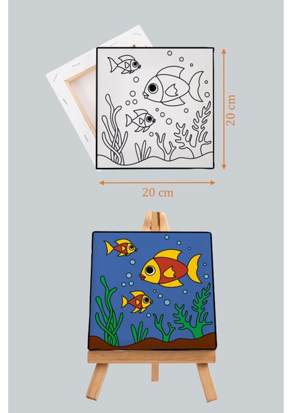 Sevimli Balıklar, Çocuk Eğitici Tuval Boyama Hobi Seti fırsatları