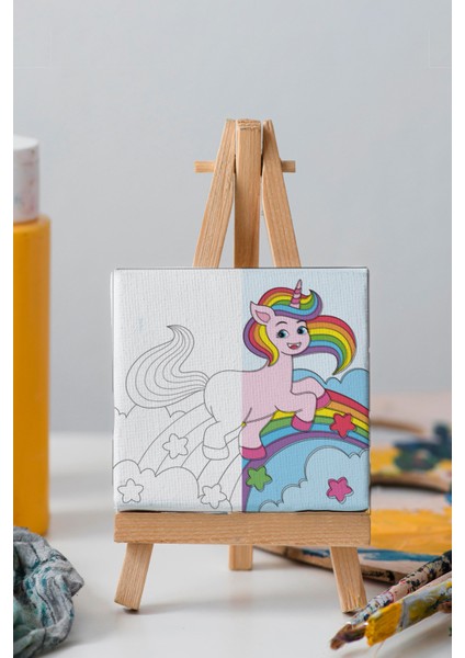 Sevimli Unicorn Kızı, Çocuk Eğitici Tuval Boyama Hobi Seti indirimleri