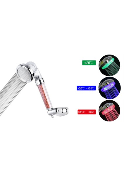 Renk Değiştiren LED Işıklı Duş Başlığı (Clz)