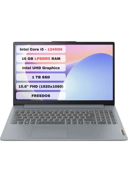 Ideapad Slim 3 15IAH8  Intel Core I5 12450H 16GB 1tb SSD Freedos 15.6" Fhd 83ER00HNTR Taşınabilir Bilgisayar