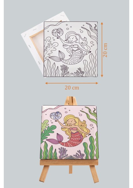 Sevimli Deniz Kızı, Çocuk Eğitici Tuval Boyama Hobi Seti fırsatları