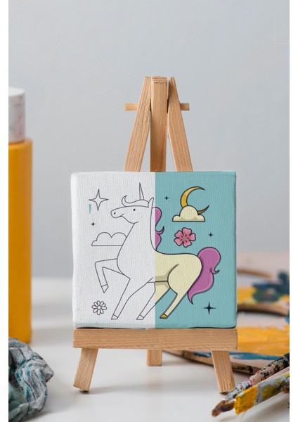 Sevimli Unicorn,kız Çocuğu Eğitici Tuval Boyama Hobi Seti indirimleri