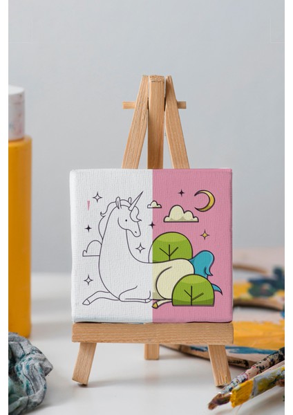 Sevimli Unicorn, Çocuk Eğitici Tuval Boyama Hobi Seti indirimleri